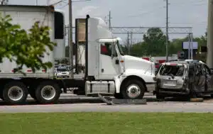 the scene of a truck accident outside of Oklahoma City