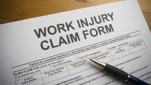 Work Injury Claim Form Stock Photo