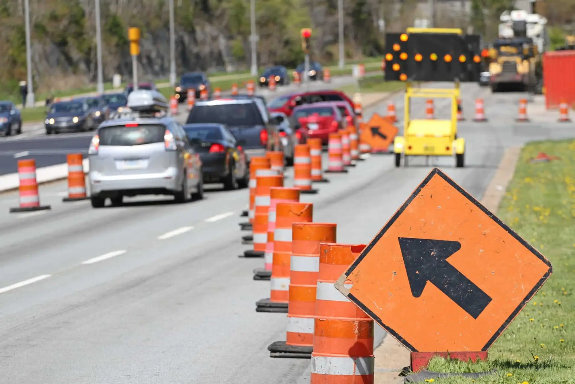 All Traffic Move Left Signs