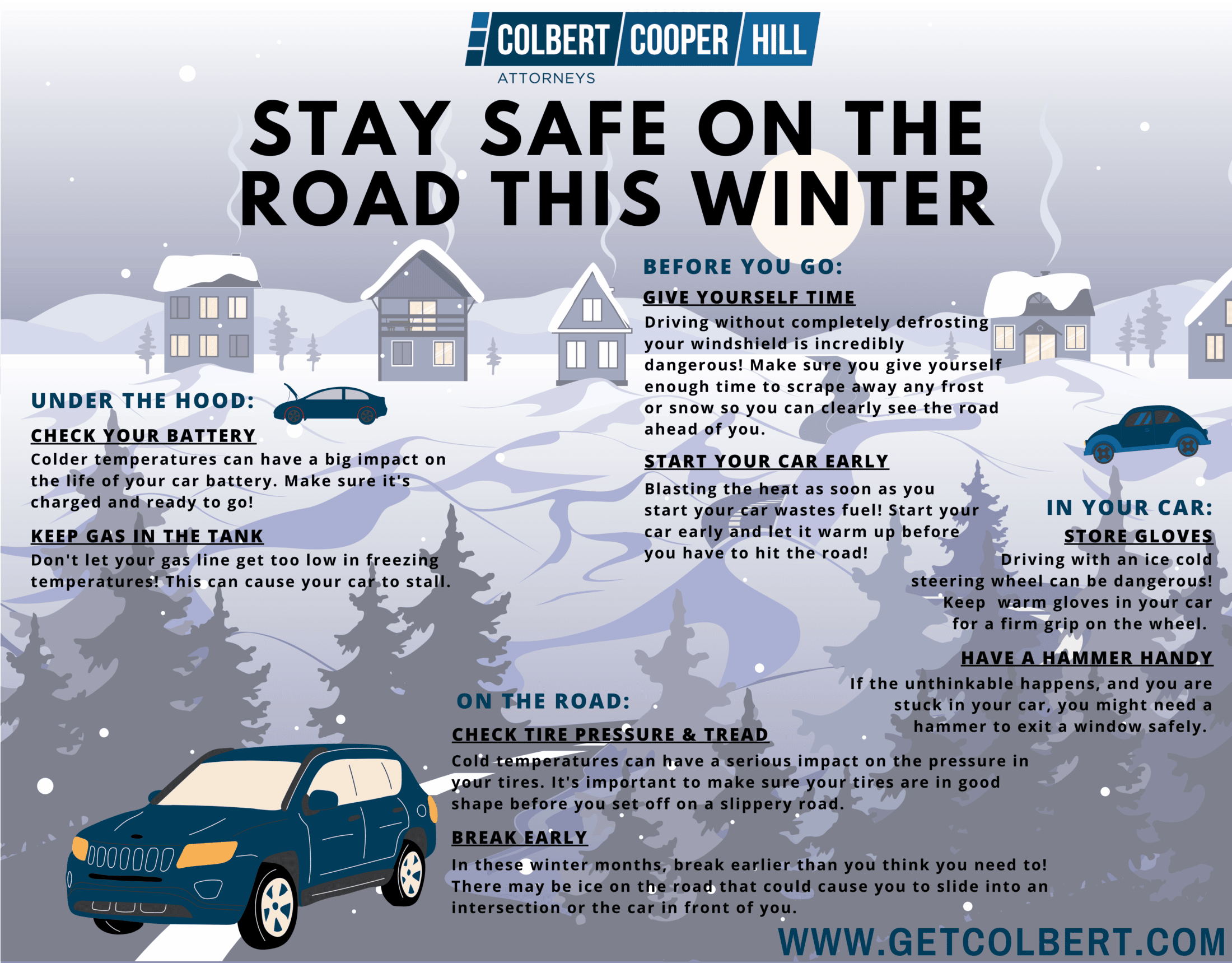Oklahoma City winter driving tips infographic