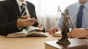 Lawyer Meeting With Client Stock Photo