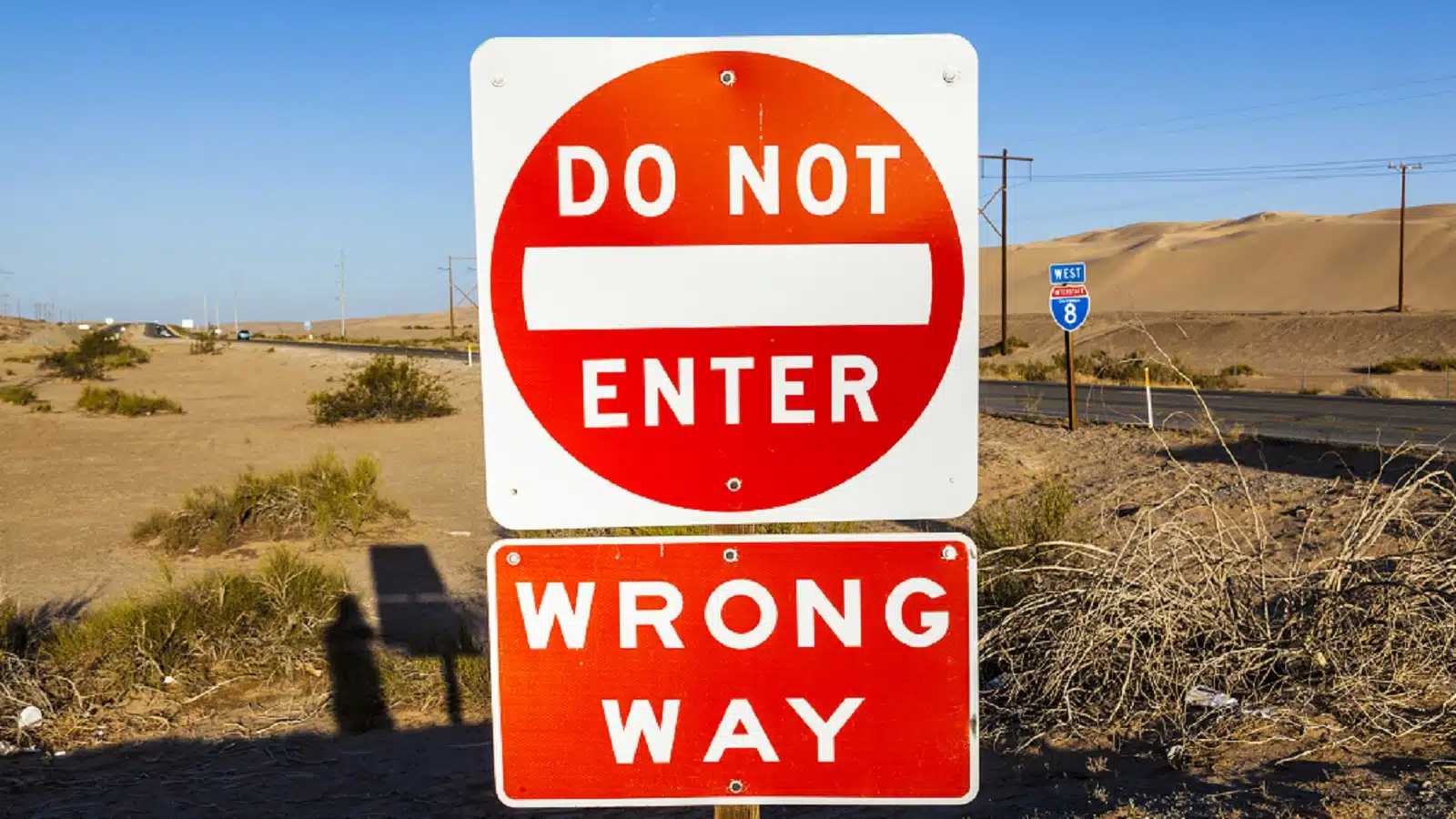 Do Not Enter / Wrong Way Sign Stock Photo