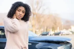 a woman with a neck injury after a car accident in Oklahoma City