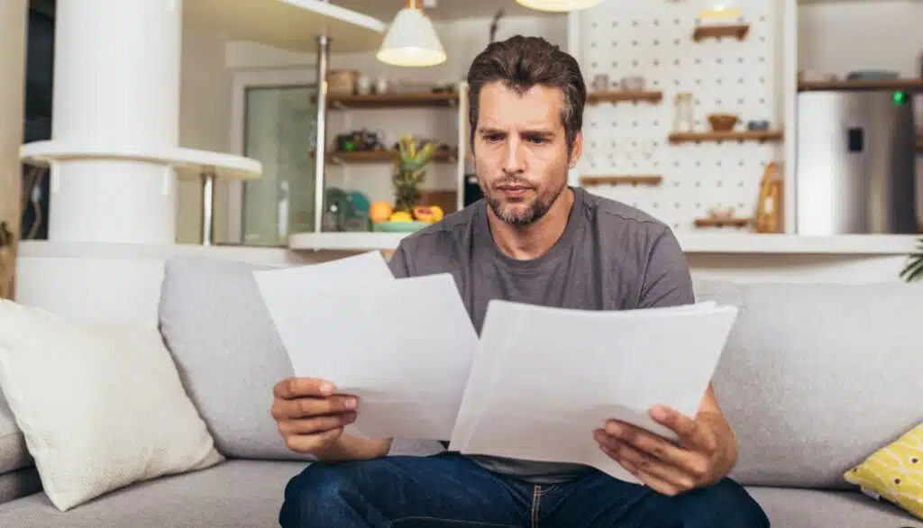 A man reviewing paperwork