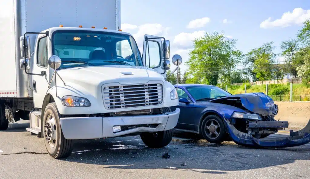A semi-truck accident with a car
