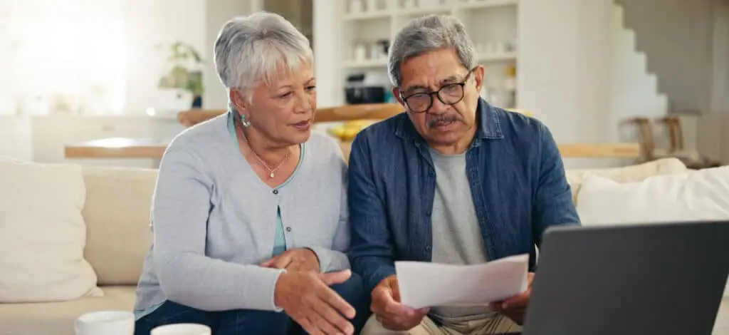 A couple reviewing paperwork
