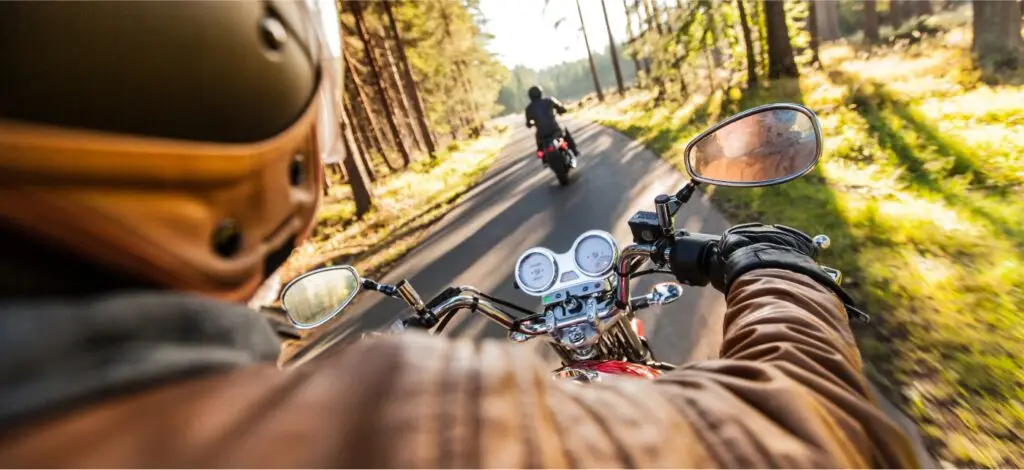 A person riding a motorcycle